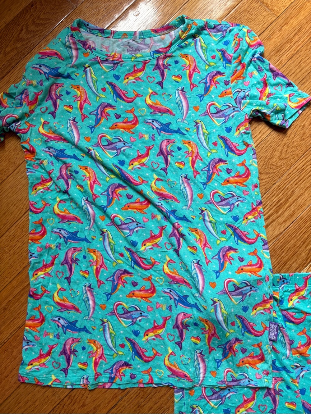 NWOT Posh Peanut Lisa Frank Dolphin Pajamas shorts set - Picture 2 of 5
